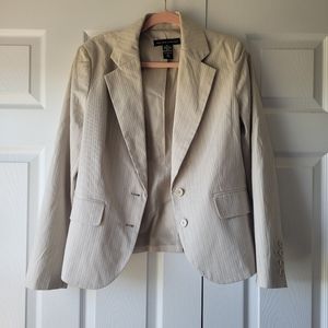 New York & Company tan pinstrip blazer suitcoat 12